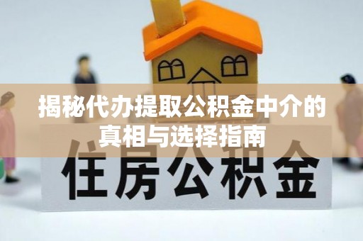 宁国揭秘代办提取公积金中介的真相与选择指南